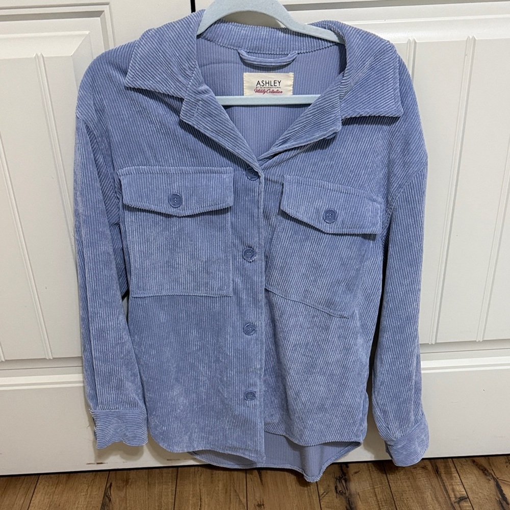 Ashley By 26 International Light Blue Corduroy Utility Jacket
